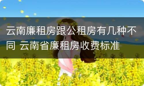 云南廉租房跟公租房有几种不同 云南省廉租房收费标准