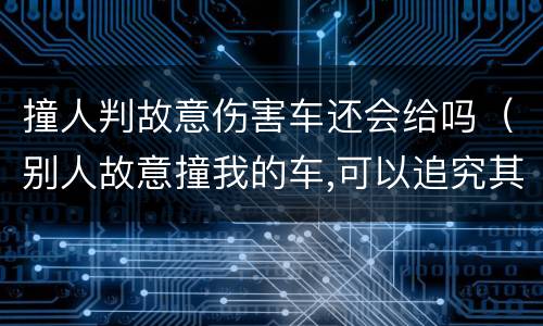撞人判故意伤害车还会给吗（别人故意撞我的车,可以追究其刑事责任吗）