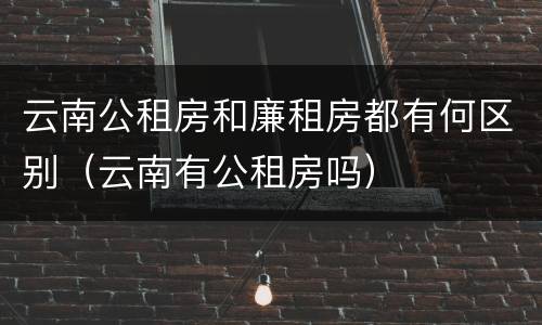 云南公租房和廉租房都有何区别（云南有公租房吗）