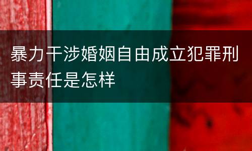 暴力干涉婚姻自由成立犯罪刑事责任是怎样