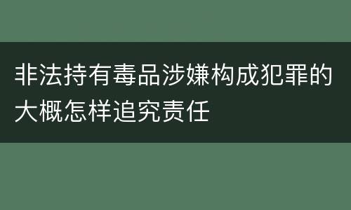非法持有毒品涉嫌构成犯罪的大概怎样追究责任