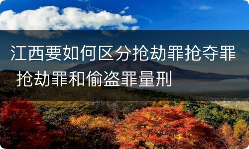 江西要如何区分抢劫罪抢夺罪 抢劫罪和偷盗罪量刑