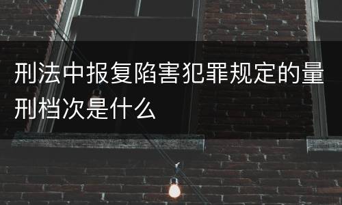 刑法中报复陷害犯罪规定的量刑档次是什么