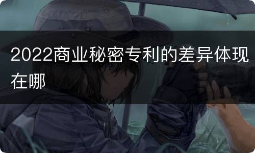 2022商业秘密专利的差异体现在哪
