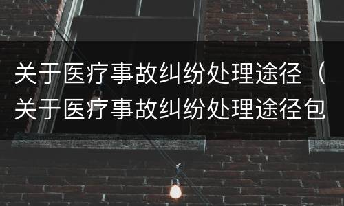 关于医疗事故纠纷处理途径（关于医疗事故纠纷处理途径包括）