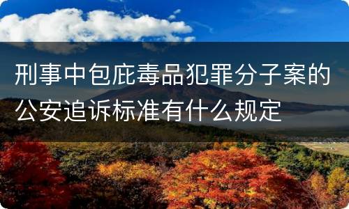 刑事中包庇毒品犯罪分子案的公安追诉标准有什么规定