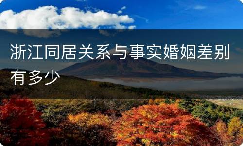 浙江同居关系与事实婚姻差别有多少
