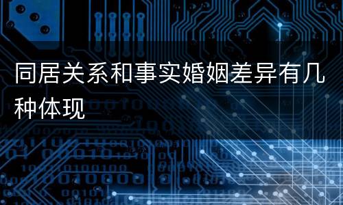 同居关系和事实婚姻差异有几种体现