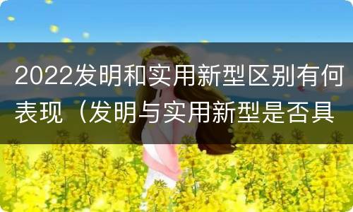 2022发明和实用新型区别有何表现（发明与实用新型是否具有实用性）