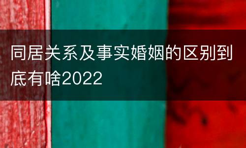 同居关系及事实婚姻的区别到底有啥2022
