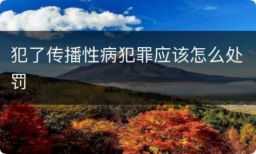 犯了传播性病犯罪应该怎么处罚