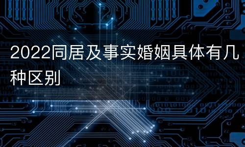 2022同居及事实婚姻具体有几种区别