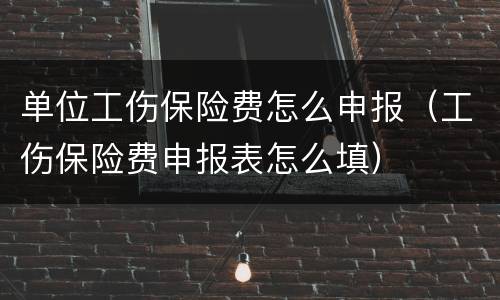 单位工伤保险费怎么申报（工伤保险费申报表怎么填）