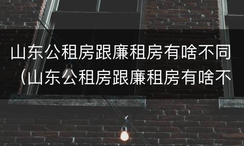 山东公租房跟廉租房有啥不同（山东公租房跟廉租房有啥不同嘛）