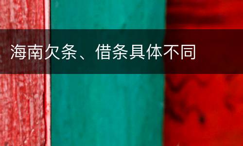 海南欠条、借条具体不同