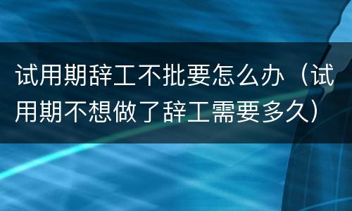试用期辞工不批要怎么办（试用期不想做了辞工需要多久）