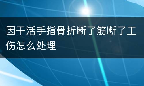 因干活手指骨折断了筋断了工伤怎么处理