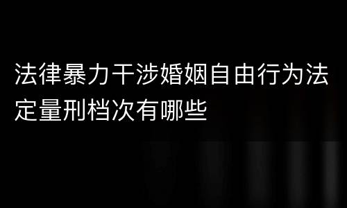 法律暴力干涉婚姻自由行为法定量刑档次有哪些