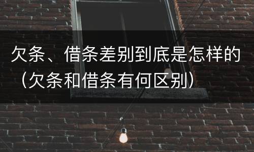 欠条、借条差别到底是怎样的（欠条和借条有何区别）