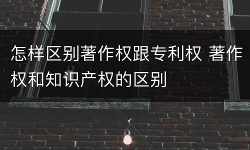 怎样区别著作权跟专利权 著作权和知识产权的区别
