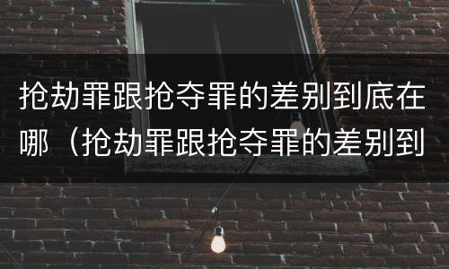 抢劫罪跟抢夺罪的差别到底在哪（抢劫罪跟抢夺罪的差别到底在哪里）