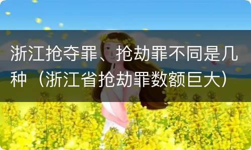 浙江抢夺罪、抢劫罪不同是几种（浙江省抢劫罪数额巨大）