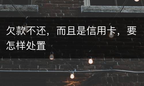 欠款不还，而且是信用卡，要怎样处置