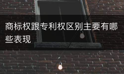 商标权跟专利权区别主要有哪些表现