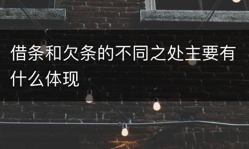 借条和欠条的不同之处主要有什么体现