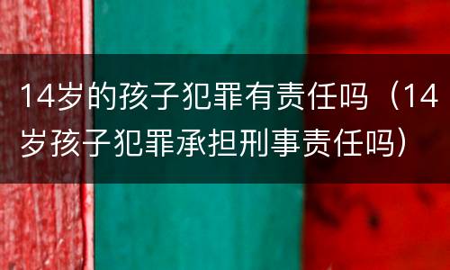 14岁的孩子犯罪有责任吗（14岁孩子犯罪承担刑事责任吗）