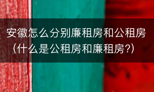 安徽怎么分别廉租房和公租房（什么是公租房和廉租房?）