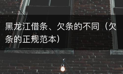 黑龙江借条、欠条的不同（欠条的正规范本）