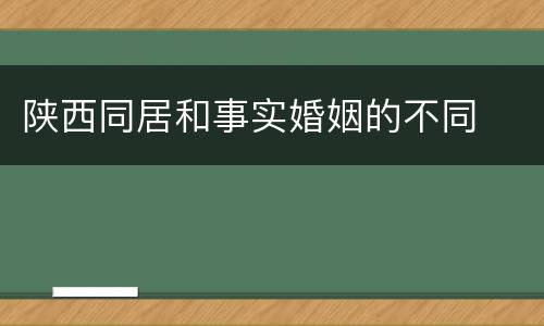 陕西同居和事实婚姻的不同