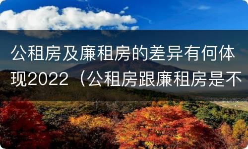 公租房及廉租房的差异有何体现2022（公租房跟廉租房是不是合并了）