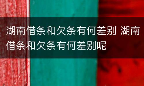 湖南借条和欠条有何差别 湖南借条和欠条有何差别呢