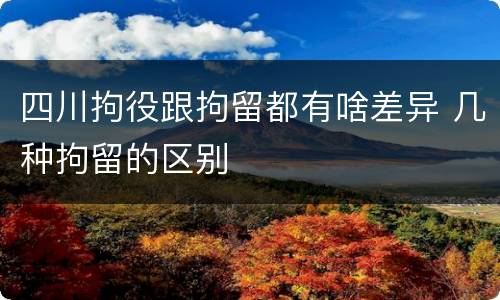 四川拘役跟拘留都有啥差异 几种拘留的区别