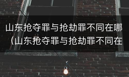 山东抢夺罪与抢劫罪不同在哪（山东抢夺罪与抢劫罪不同在哪查）