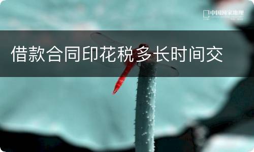 借款合同印花税多长时间交