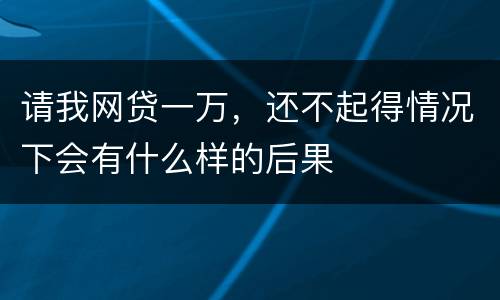 请我网贷一万，还不起得情况下会有什么样的后果