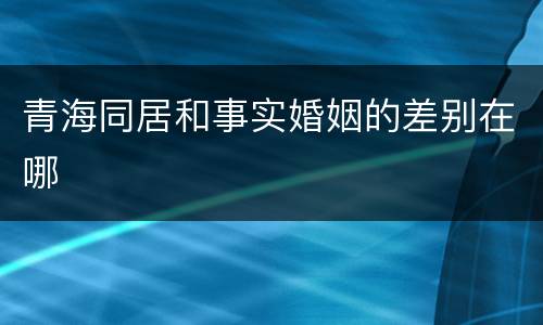 青海同居和事实婚姻的差别在哪