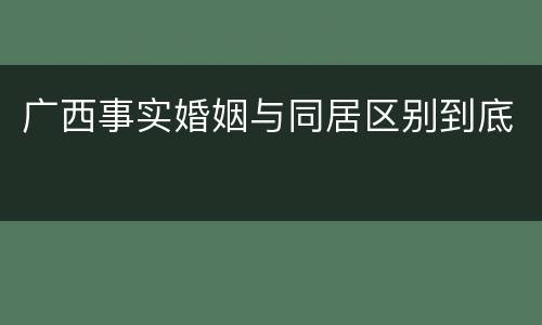 广西事实婚姻与同居区别到底