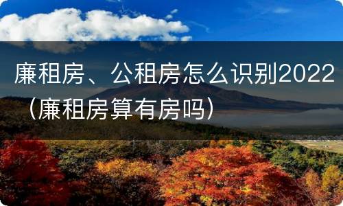 廉租房、公租房怎么识别2022（廉租房算有房吗）