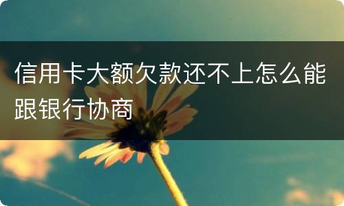 信用卡大额欠款还不上怎么能跟银行协商