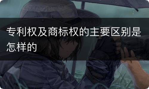 专利权及商标权的主要区别是怎样的