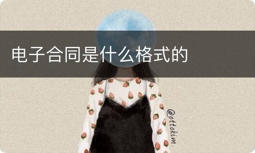 电子合同是什么格式的