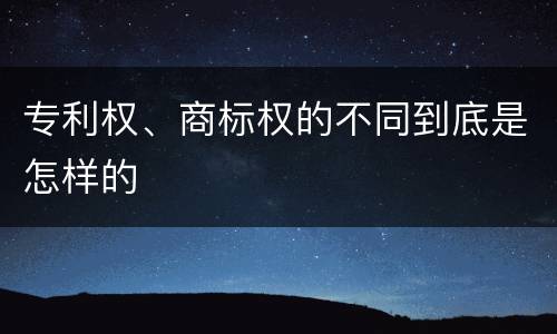 专利权、商标权的不同到底是怎样的
