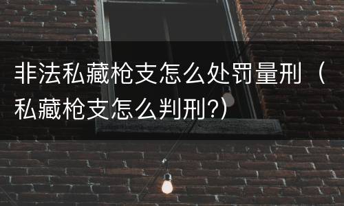 非法私藏枪支怎么处罚量刑（私藏枪支怎么判刑?）