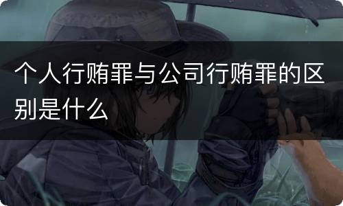 个人行贿罪与公司行贿罪的区别是什么