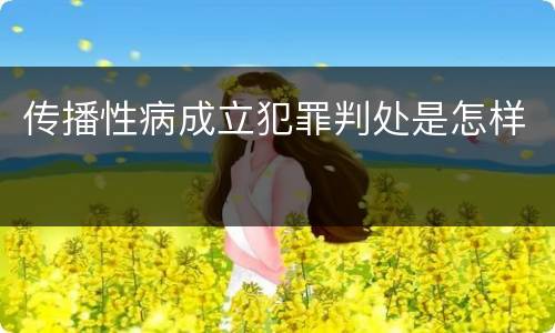 传播性病成立犯罪判处是怎样