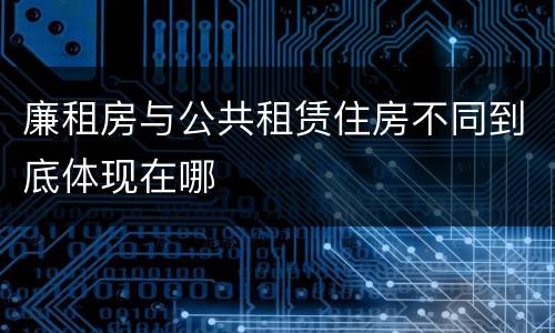 廉租房与公共租赁住房不同到底体现在哪